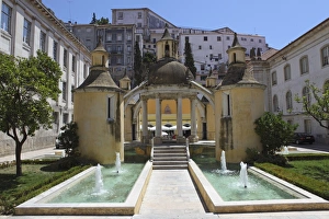 Coimbra Prints: The Jardim de Manga pavilion and fountain, once part of Santa Cruz, Coimbra