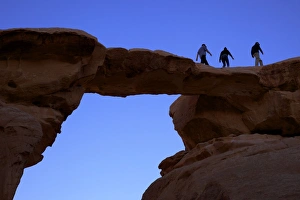 Wadi Rum Prints: Jebel Umm Fruth Rock Bridge, Wadi Rum, Jordan, Middle East