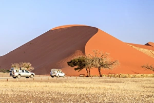 Images Dated 15th July 2008: The jeep around Dune 45 composed of 5 million years of sand, Sossusvlei, Namib Desert