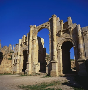 2nd Century Prints: Jerash South Gate in Jordan, Dating From c. 130 AD
