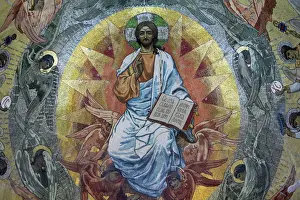 Mosaics Prints: Jesus Christ, Church of Our Saviour on Spilled Blood (Church of the Resurrection, St