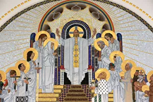 Vienna Prints: Jesus Christ depicted in The Home in Paradise, mosaics created by Remigius Geyling