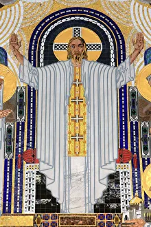 Jesus Christ depicted in The Home in Paradise, mosaics created by Remigius Geyling