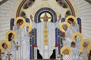 Jesus Christ detail in The Home in Paradise, mosaics created by Remigius Geyling