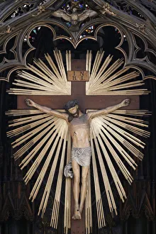 Jesus on the Cross, Maria am Gestade church (Mary at the Shore), Vienna, Austria, Europe