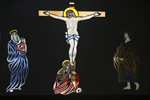 Images Dated 24th May 2000: Jesus on the cross, St. Anthony Coptic church, Jerusalem, Israel, Middle East
