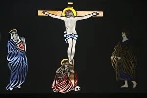 Jesus on the cross, St. Anthony Coptic church, Jerusalem, Israel, Middle East