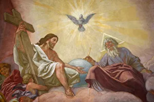 Austria Prints: Jesus, God and the Holy Spirit, Franciscan Church of Vienna, Vienna, Austria, Europe