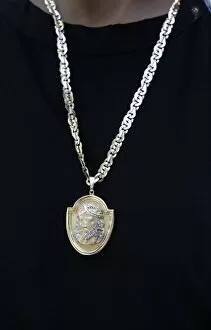 Jesus medal, Lourdes, Hautes Pyrenees, France, Europe