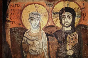 Pier Gallery: Jesus and Menas in a 6th century icon from Bawit in Middle Egypt
