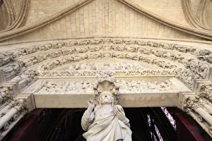 Chapels Prints: Jesus, front portal of upper chapel, Sainte-Chapelle, Paris, France, Europe