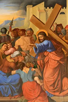Vienna Prints: Jesus speaks to women, Maria am Gestade church (Mary at the Shore), Vienna, Austria