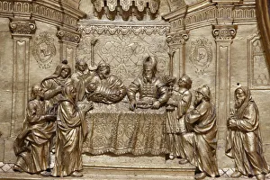 Reliefs Prints: Jesus at the Temple, Melk Abbey, Melk, Lower Austria, Austria, Europe