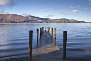 Jetties Prints: A jetty at the edge of Derwent Water in the Lake District National Park