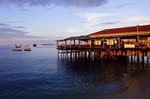 Tanzanian Prints: Jetty, Stone Town, island of Zanzibar, Tanzania, East Africa. Africa