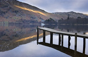 Images Dated 12th December 2010: Jetty on Ullswater at dusk, Glenridding Village, Lake District National Park