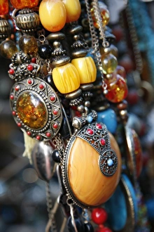 Necklace Prints: Jewellery at the flea market in Jaffa, Tel Aviv, Israel, Middle East
