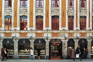 Flanders Prints: Jewellery shop in Flemish building, Lille, Flanders, Nord, France, Europe