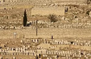 Jewish cemetery, Mount of Olives, Jerusalem, Israel, Middle East
