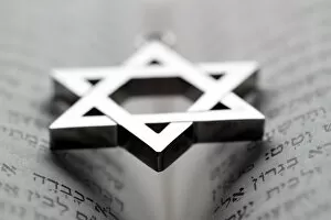 Close Up View Gallery: Jewish star (Star of David) on a Torah, France, Europe