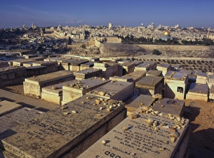 Mount Of Olives Prints: Jewish tombs in the Mount of Olives cemetery
