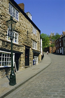 Foot Path Prints: Jews Court, Steep Hill, Lincoln, Lincolnshire, England, UK, Europe