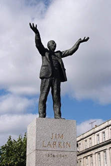Arms Raised Prints: Jim Larkin Monument, O Connell Street, Dublin, Republic of Ireland, Europe
