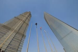Images Dated 20th November 2008: The Jin Mao Tower on the left, and the Shanghai World Financial Center on the right