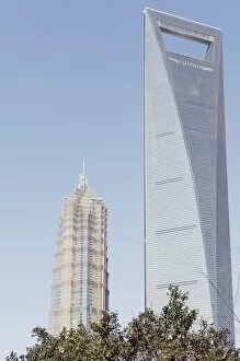 Jinmao Tower and International Finance Tower in Pudong new area, Shanghai, China, Asia