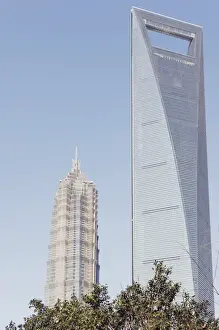 Pu Dong Prints: Jinmao Tower and International Finance Tower in Pudong new area, Shanghai, China, Asia