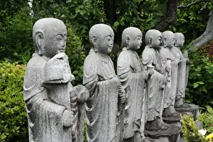 Jizo Prints: Jizo looks after the souls of dead children, Tokyo, Japan, Asia