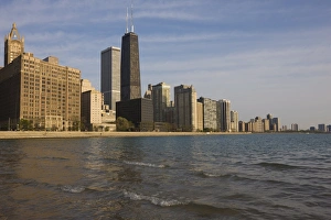 John Hancock Center and Near North skyline from Ohio Street Beach, Chicago John Hancock Center and Near North skyline from Ohio Street Beach, Chicago
