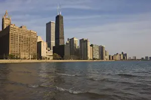 John Hancock Center and Near North skyline from Ohio Street Beach, Chicago