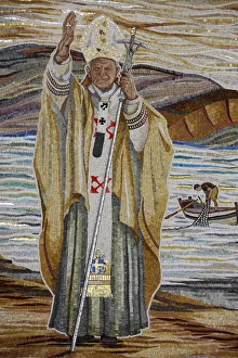Pope Prints: John-Paul II near the Sea of Galilee, Galilee, Israel, Middle East