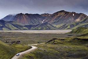 Jokulgilskvisl valley and slopes of Kylingaskard and Nordurbarmur mountains Jokulgilskvisl valley and slopes of Kylingaskard and Nordurbarmur mountains