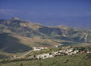Jordan Valley town of Maalei Ephraim, with Mount Sartaba in background
