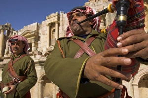 Soldier Prints: Two Jordanian soldiers in traditional dress playing