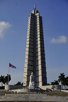 Flag Pole Prints: Jose Marti Monument in Plaza de la Revolucion (Revolution Square), Havana, Cuba