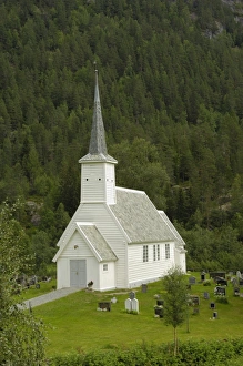Grave Yard Prints: Jostedal church, Sogn og Fjordane, Norway, Scandinavia, Europe