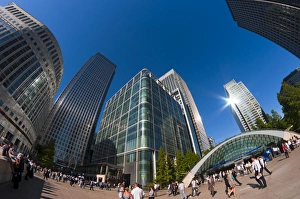 Docklands Prints: Jubilee Line Underground station entrance, Canary Wharf, Docklands, London