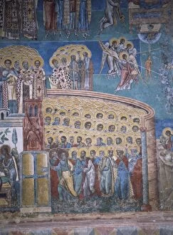 Detail of the Last Judgement, painted between 1547 and 1550, west wall of Voronet Monastery