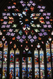 Figures Prints: Last Judgment, Rose Window, St. Stephens Cathedral, Sens, Yonne, Burgundy