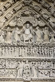 Images Dated 5th September 2009: Last Judgment tympanum, Central Gate, Amiens Cathedral, UNESCO World Heritage Site