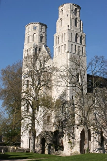 White Building Prints: Jumieges Abbey Church, Seine-Maritime, Normandy, France, Europe