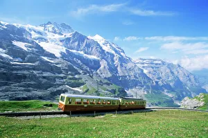 Rural Location Prints: Jungfrau railway and the Jungfrau, 13642 ft
