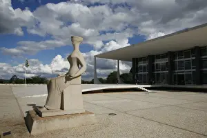 Brasilia Prints: Justice sculpture in front of the Supremo Tribunal Federal (Supreme Federal Tribuna)