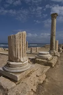 Images Dated 16th October 2007: Justinians Basilica, Roman archaeological site of Sabratha, UNESCO World Heritage Site