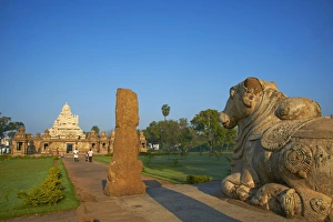8th Century Prints: Kailasanatha temple dating from the 8th century, Kanchipuram, Tamil Nadu, India, Asia