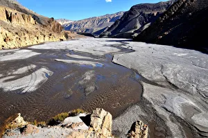 Mustang Prints: Kali Gandaki River valley landscape, Mustang, Nepal, Himalayas, Asia