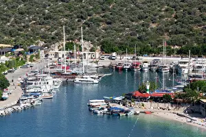 Docked Prints: Kalkan Marina, Kalkan, Antalya, Turkey